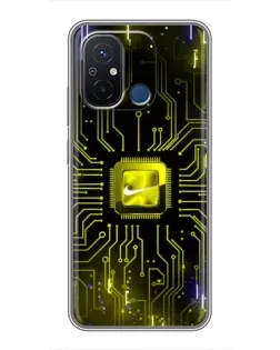 Чехол для Xiaomi Redmi 12C с картинкой «Nike — золотая искра»