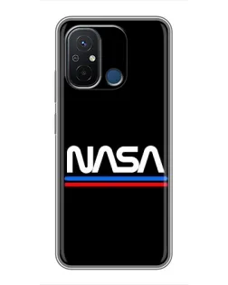 Чехол для Xiaomi Redmi 12C с картинкой «NASA — классика Red Blue» Чехол для Xiaomi Redmi 12C с картинкой «NASA — классика Red Blue»
