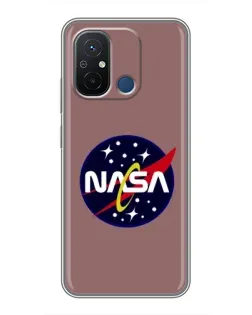 Чехол для Xiaomi Redmi 12C с картинкой «NASA — ретро космос»