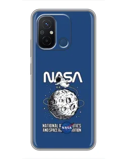 Чехол для Xiaomi Redmi 12C с картинкой «NASA — лунная миссия»