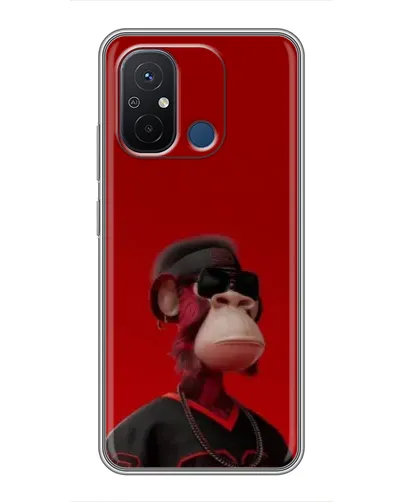 Чехол для Xiaomi Redmi 12C с картинкой «Bored Ape в красном»