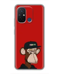 Чехол для Xiaomi Redmi 12C с картинкой «Bored Ape — красный фон» Чехол для Xiaomi Redmi 12C с картинкой «Bored Ape — красный фон»
