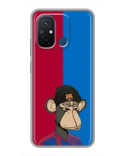 Чехол для Xiaomi Redmi 12C с картинкой «Bored Ape — фанат Барсы»