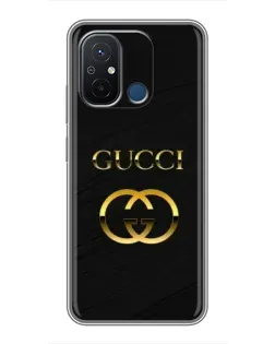 Чехол для Xiaomi Redmi 12C с картинкой «Золотой логотип Gucci»