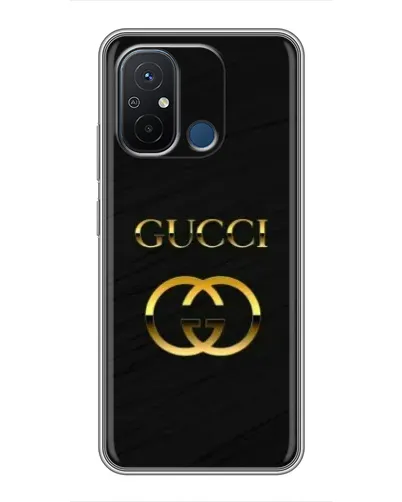 Чехол для Xiaomi Redmi 12C с картинкой «Золотой логотип Gucci»