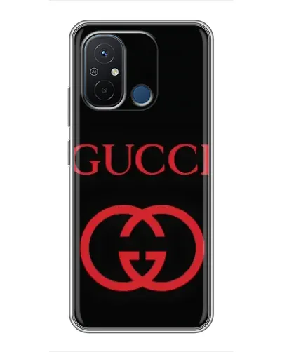Чехол для Xiaomi Redmi 12C с картинкой «Gucci — красный логотип»