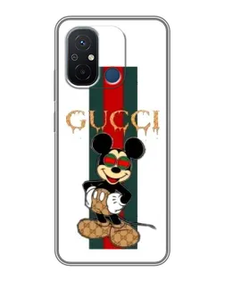 Чехол для Xiaomi Redmi 12C с картинкой «Микки Маус Gucci — полосы»