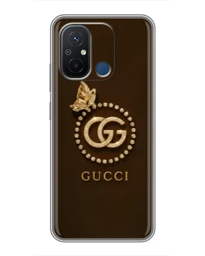 Чехол для Xiaomi Redmi 12C с картинкой «Gucci — золотая бабочка»