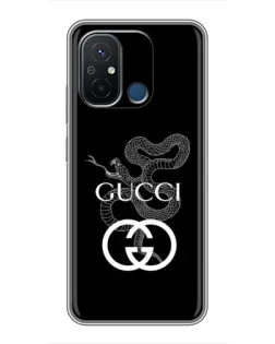 Чехол для Xiaomi Redmi 12C с картинкой «Gucci — серебряная змея»