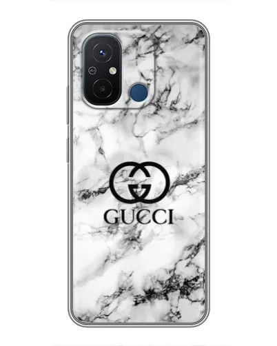 Чехол для Xiaomi Redmi 12C с картинкой «Gucci — мраморный шик»