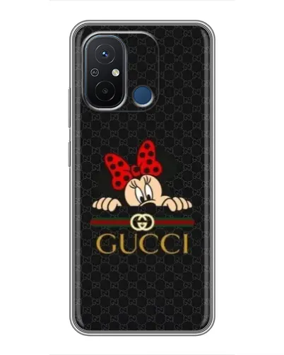 Чехол для Xiaomi Redmi 12C с картинкой «Минни Маус Gucci — черный»