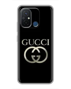 Чохол для Xiaomi Redmi 12C з картинкою «Gucci — золото на чорному» Чохол для Xiaomi Redmi 12C з картинкою «Gucci — золото на чорному»