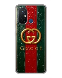 Чохол для Xiaomi Redmi 12C з картинкою «Gucci — фірмова смуга та золото» Чохол для Xiaomi Redmi 12C з картинкою «Gucci — фірмова смуга та золото»