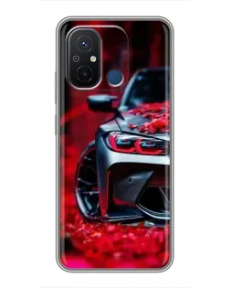 Чехол для Xiaomi Redmi 12C с картинкой «Спортивная BMW и цветы» Чехол для Xiaomi Redmi 12C с картинкой «Спортивная BMW и цветы»