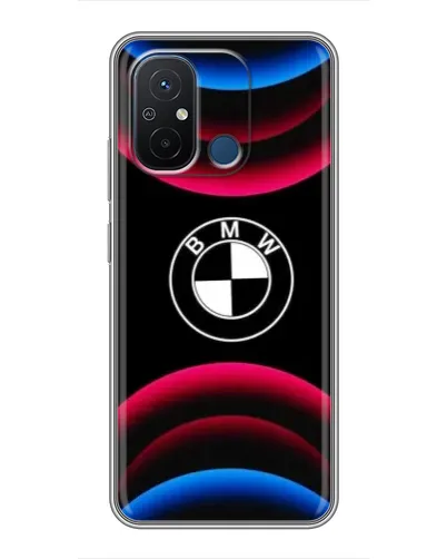 Чехол для Xiaomi Redmi 12C с картинкой «Логотип BMW и неоновые дуги» Чехол для Xiaomi Redmi 12C с картинкой «Логотип BMW и неоновые дуги»
