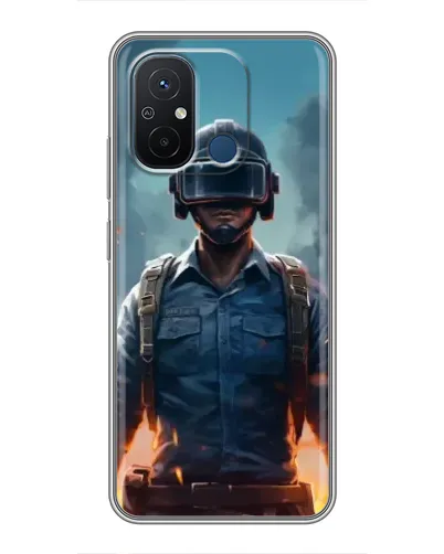 Чехол для Xiaomi Redmi 12C с картинкой «PUBG — реалистичный герой»