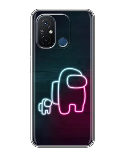 Чехол для Xiaomi Redmi 12C с картинкой «Among Us неон-арт»