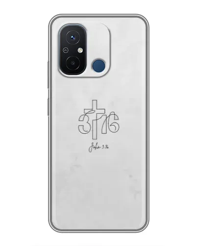 Чехол для Xiaomi Redmi 12C с картинкой «Иоанна 3:16 Крест»