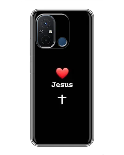 Чехол для Xiaomi Redmi 12C с картинкой «Сердце - Jesus»