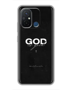 Чехол для Xiaomi Redmi 12C с картинкой «GOD — Бог над всем»