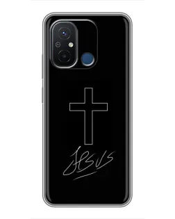 Чехол для Xiaomi Redmi 12C с картинкой «Графический крест Jesus» Чехол для Xiaomi Redmi 12C с картинкой «Графический крест Jesus»