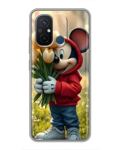 Чехол для Xiaomi Redmi 12C с картинкой «Микки с тюльпанами»