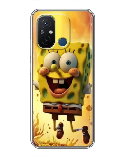 Чехол для Xiaomi Redmi 12C с картинкой «Губка Боб прыгает»