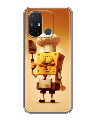 Чехол для Xiaomi Redmi 12C с картинкой «Губка Боб повар»