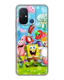 Чохол для Xiaomi Redmi 12C з картинкою «Губка Боб та друзі»