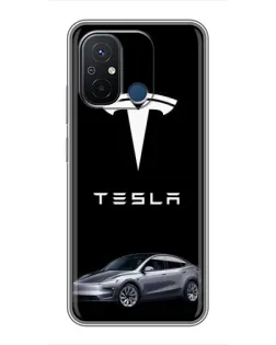 Чехол для Xiaomi Redmi 12C с картинкой «Tesla Model Y»