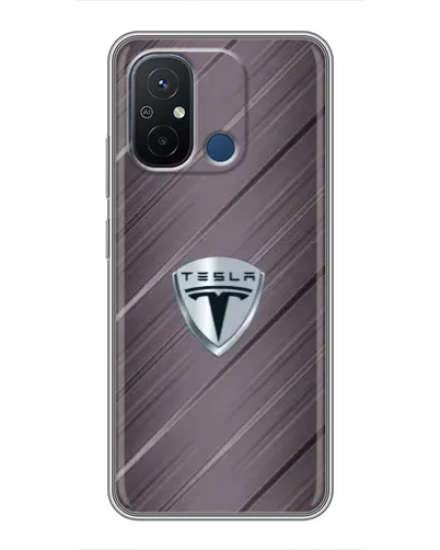Чехол для Xiaomi Redmi 12C с картинкой «Металлическая текстура Tesla» Чехол для Xiaomi Redmi 12C с картинкой «Металлическая текстура Tesla»