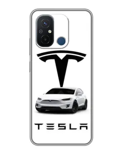 Чехол для Xiaomi Redmi 12C с картинкой «Tesla White Style»