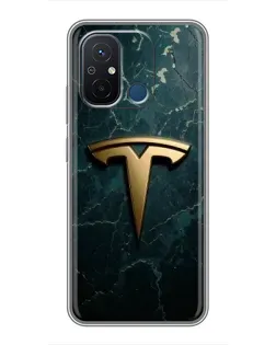Чехол для Xiaomi Redmi 12C с картинкой «Мраморная Tesla Gold»
