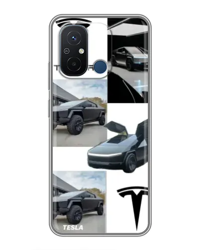 Чехол для Xiaomi Redmi 12C с картинкой «Коллаж Cybertruck Tesla» Чехол для Xiaomi Redmi 12C с картинкой «Коллаж Cybertruck Tesla»