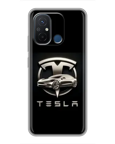 Чехол для Xiaomi Redmi 12C с картинкой «Tesla — серебристое авто» Чехол для Xiaomi Redmi 12C с картинкой «Tesla — серебристое авто»