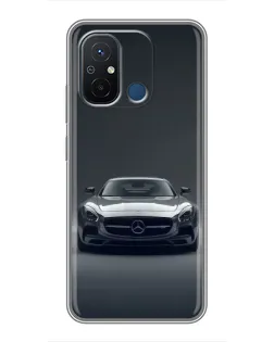 Чехол для Xiaomi Redmi 12C с картинкой «Mercedes на черном»