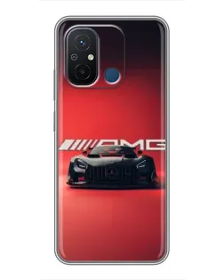 Чехол для Xiaomi Redmi 12C с картинкой «Mercedes AMG — красная линия»