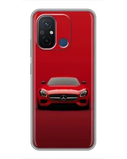Чехол для Xiaomi Redmi 12C с картинкой «Красный Mercedes AMG»