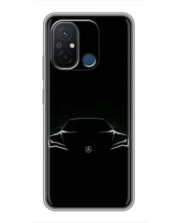 Чехол для Xiaomi Redmi 12C с картинкой «Mercedes — силуэт авто» Чехол для Xiaomi Redmi 12C с картинкой «Mercedes — силуэт авто»