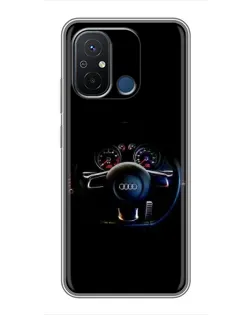 Чехол для Xiaomi Redmi 12C с картинкой «Салон Audi — руль»