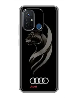 Чехол для Xiaomi Redmi 12C с картинкой «Графика — пантера и Audi»