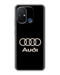 Чехол для Xiaomi Redmi 12C с картинкой «Audi — золотой логотип»