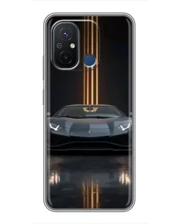 Чохол для Xiaomi Redmi 12C з картинкою «Lamborghini золоті лінії»