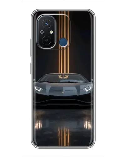 Чехол для Xiaomi Redmi 12C с картинкой «Lamborghini золотые линии»