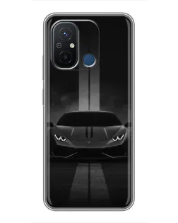 Чехол для Xiaomi Redmi 12C с картинкой «Lamborghini симметрия дорог»