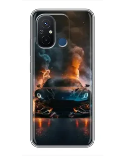 Чехол для Xiaomi Redmi 12C с картинкой «Lamborghini дымная эстетика»