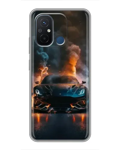 Чехол для Xiaomi Redmi 12C с картинкой «Lamborghini дымная эстетика»