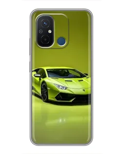 Чехол для Xiaomi Redmi 12C с картинкой «Салатовый Lamborghini Huracan»
