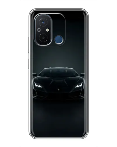 Чехол для Xiaomi Redmi 12C с картинкой «Черный Lamborghini Aventador»
