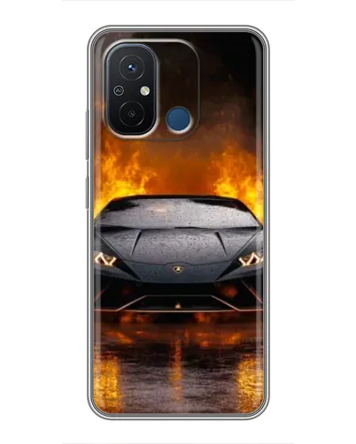 Чехол для Xiaomi Redmi 12C с картинкой «Lamborghini в огне»
